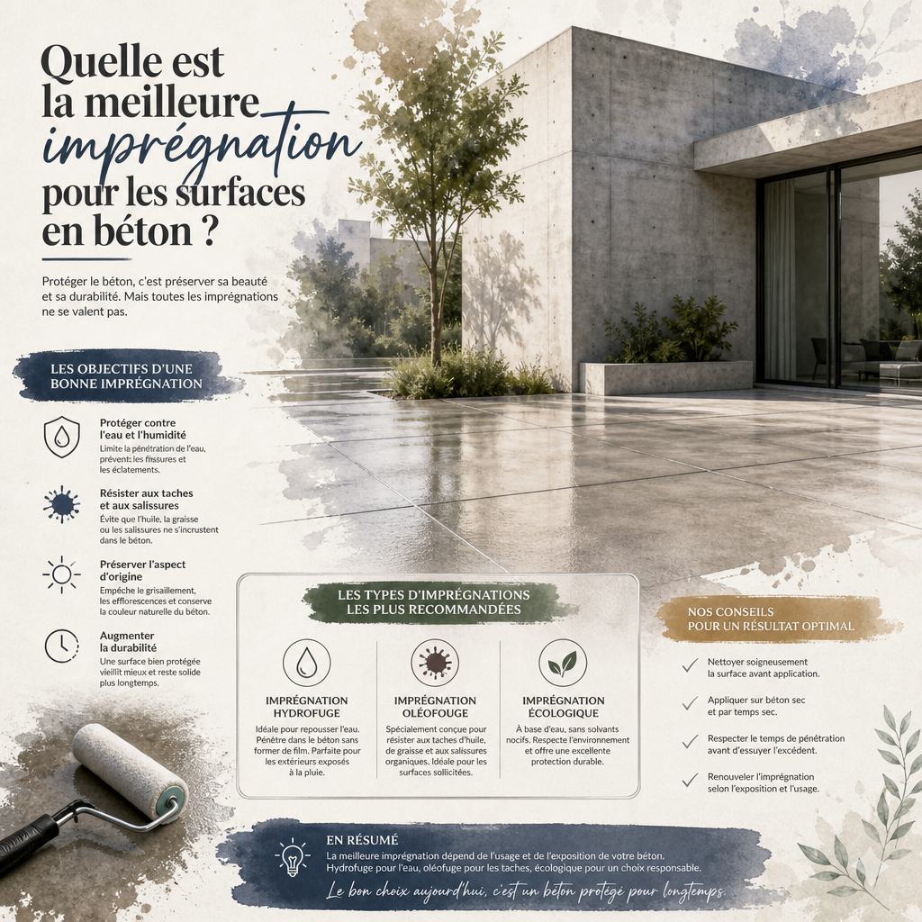 Quelle est la meilleure imprégnation pour les surfaces en béton ?