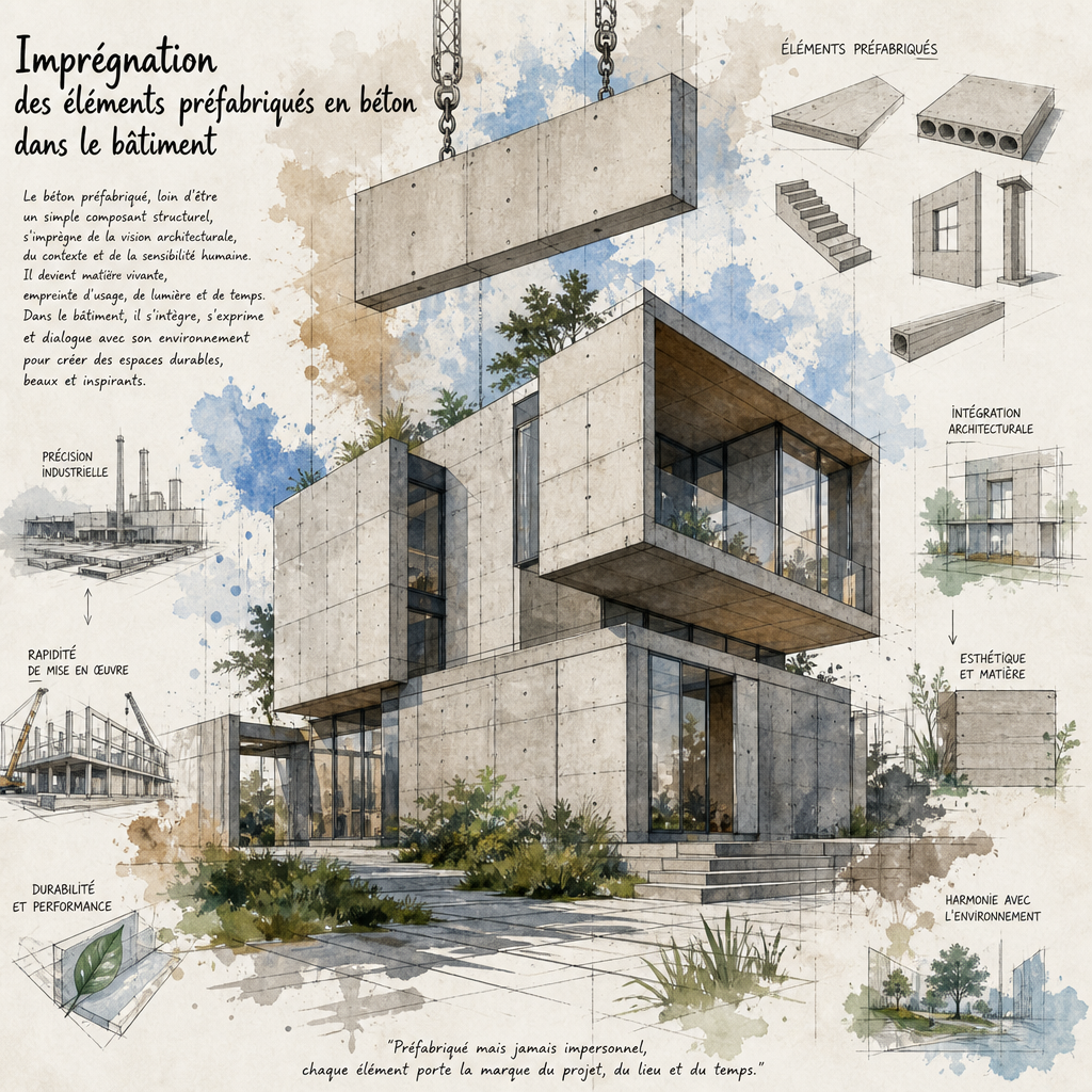 Imprégnation des éléments préfabriqués en béton dans le bâtiment