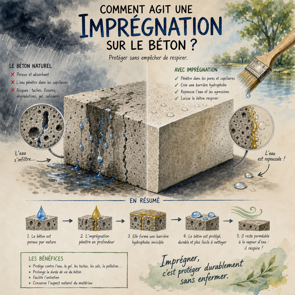 Comment agit une imprégnation sur le béton ?