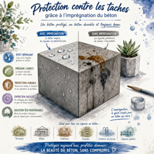 Protection contre les taches grâce à l’imprégnation du béton