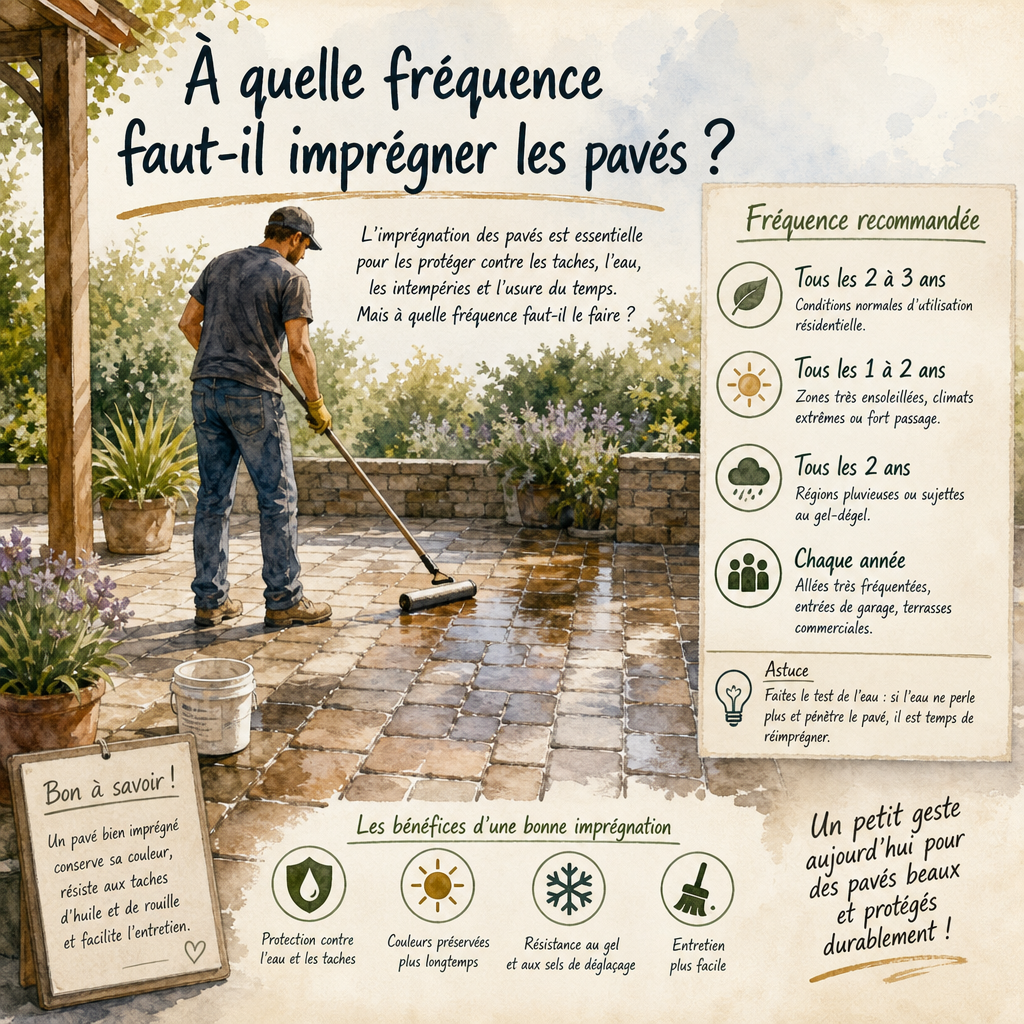 À quelle fréquence faut-il imprégner les pavés ?