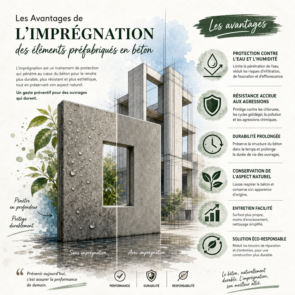 Avantages de l’imprégnation des éléments préfabriqués en béton