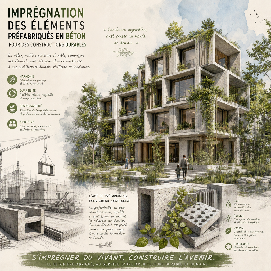 Imprégnation des éléments préfabriqués en béton pour des constructions durables