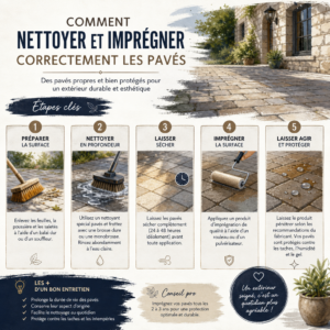Comment nettoyer et imprégner correctement les pavés