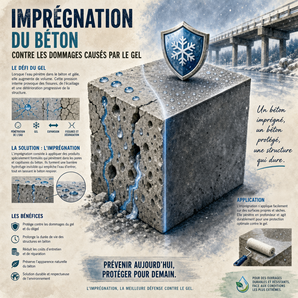 Imprégnation du béton contre les dommages causés par le gel