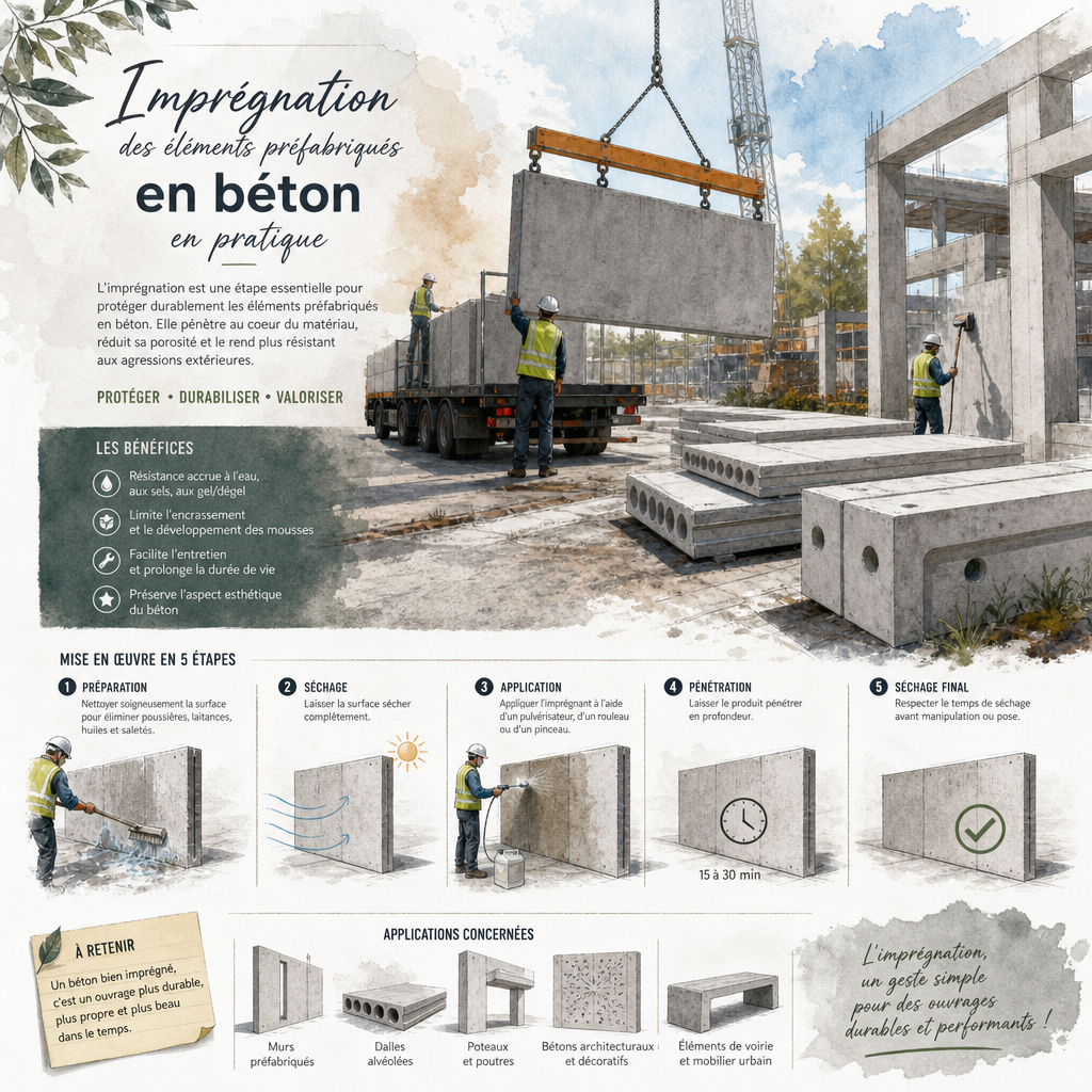 Imprégnation des éléments préfabriqués en béton en pratique